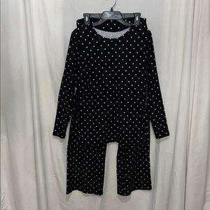 Leggings Depot Black and White Polka Dot Pajama Set
